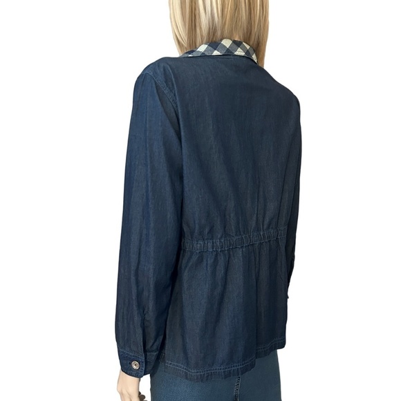 JR by JAR Denim Field Jacket Utility Coat 100% Cotton Full Zip Front Monogrammed - Picture 4 of 15